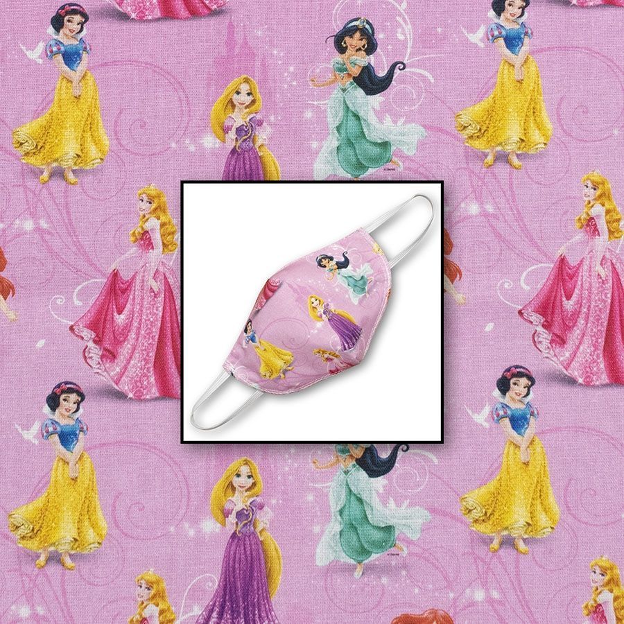 Principesse Disney, piccole su rosa, Mascherina a conchiglia