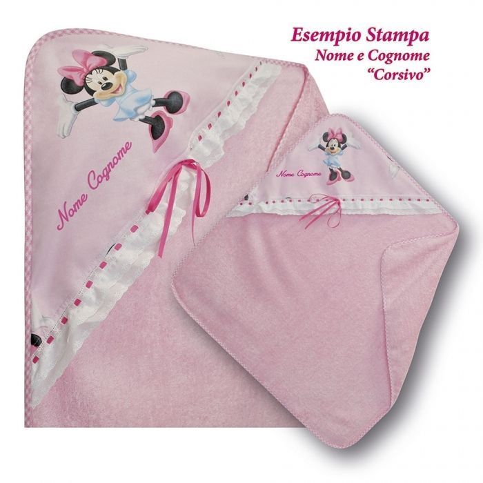 Accappatoio Disney Minnie per neonata Rosa